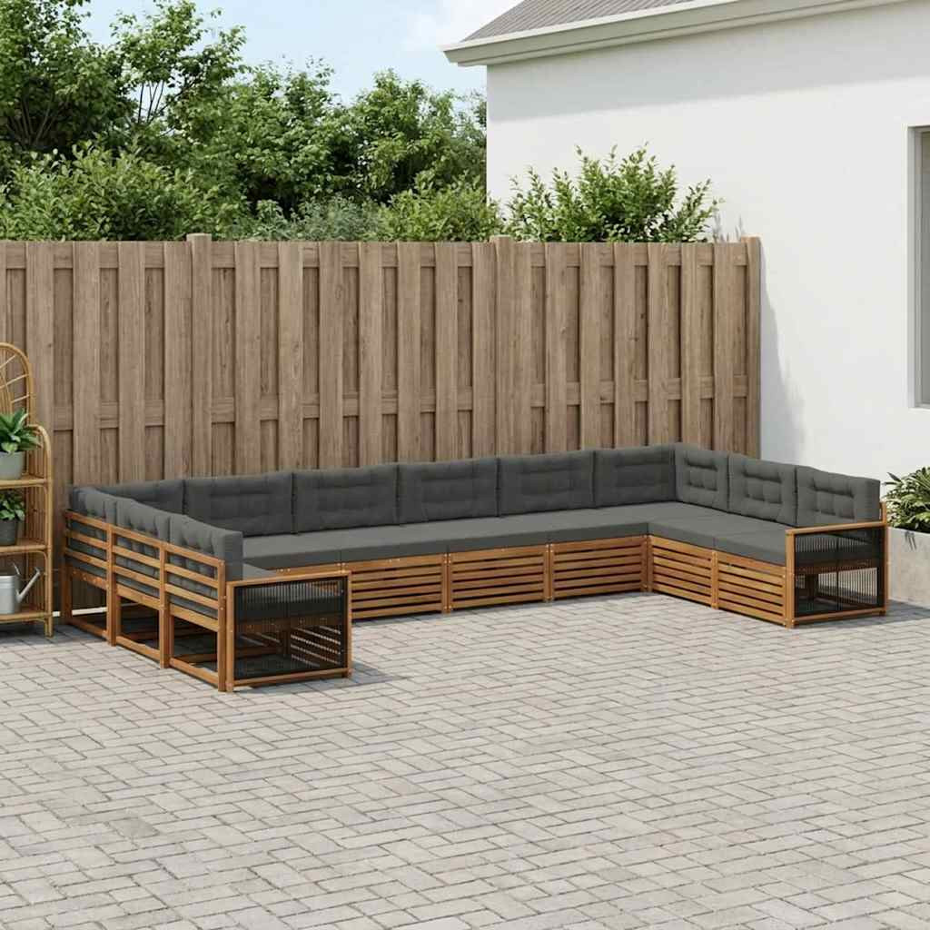 vidaXL Sofagarnituren mit Kissen 10 pcs Massivholz Akazie