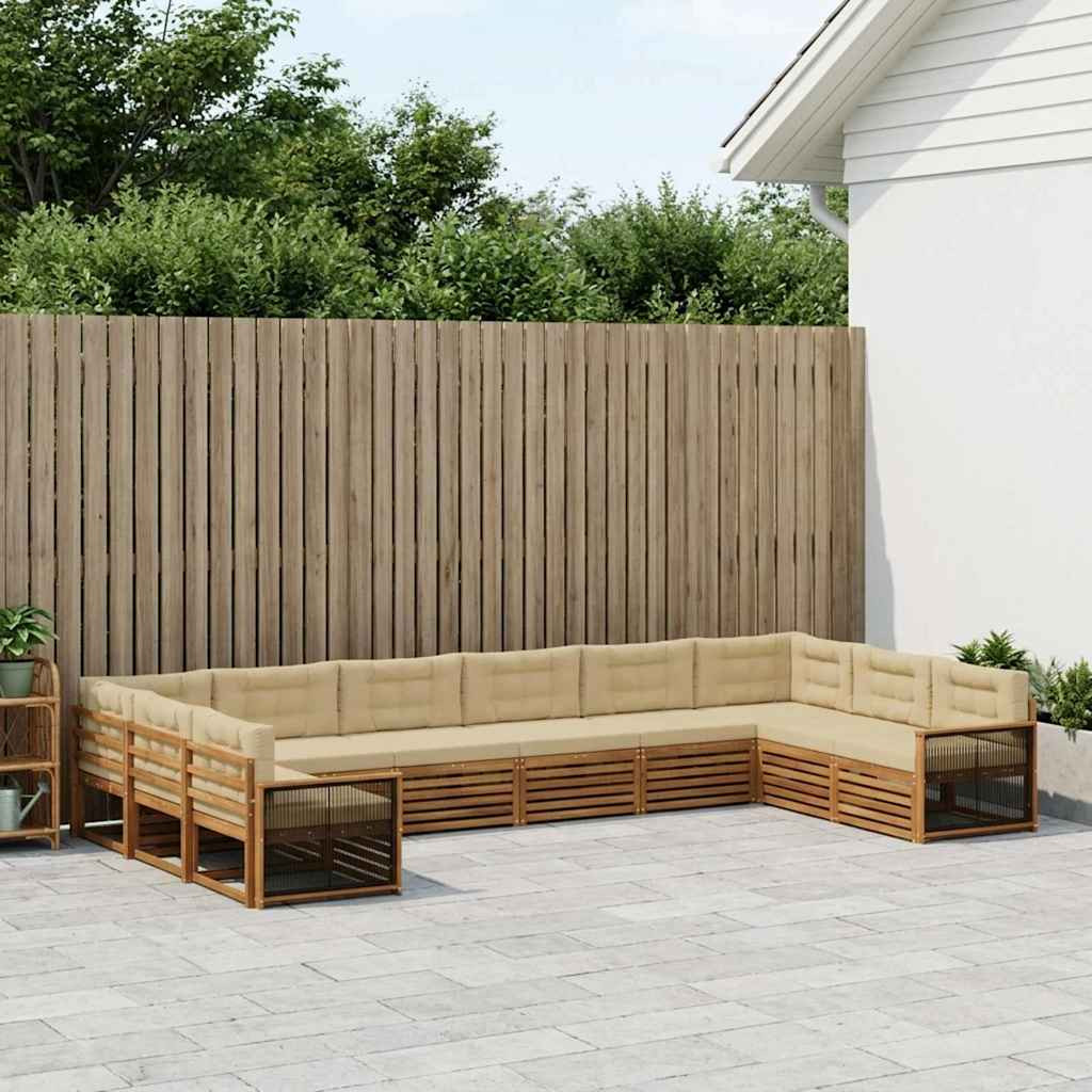 vidaXL Sofagarnituren mit Kissen 10 pcs Massivholz Akazie