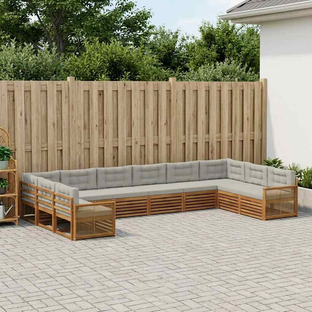 vidaXL Sofagarnituren mit Kissen 10 pcs Massivholz Akazie