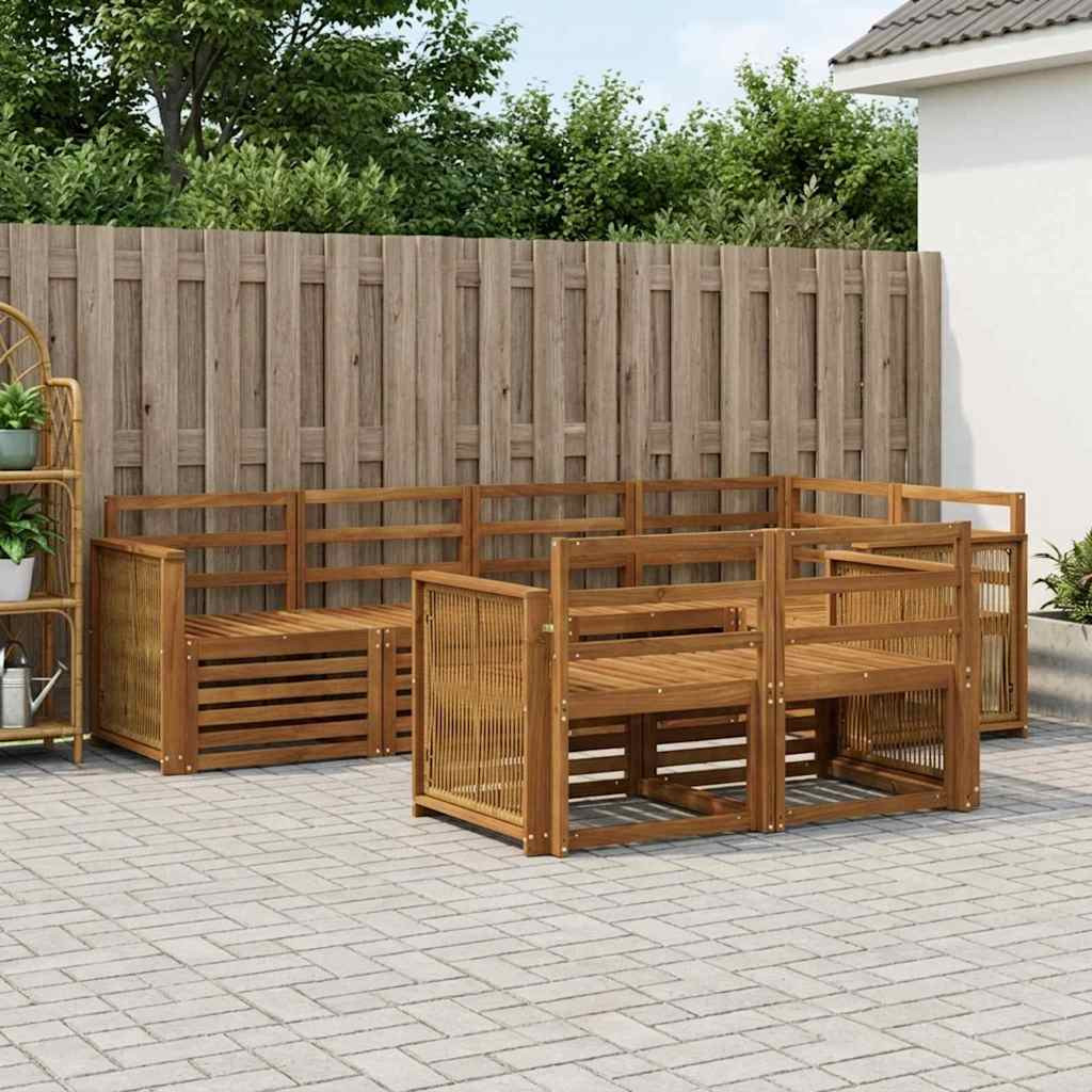 vidaXL Ecksofa Set 6 pcs Natur Massivholz Akazie