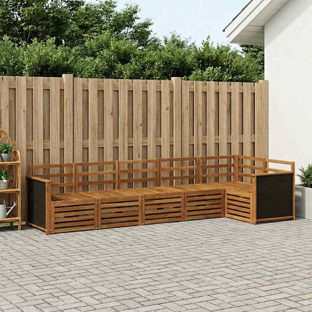 vidaXL Ecksofa Set 5 pcs Natur Massivholz Akazie