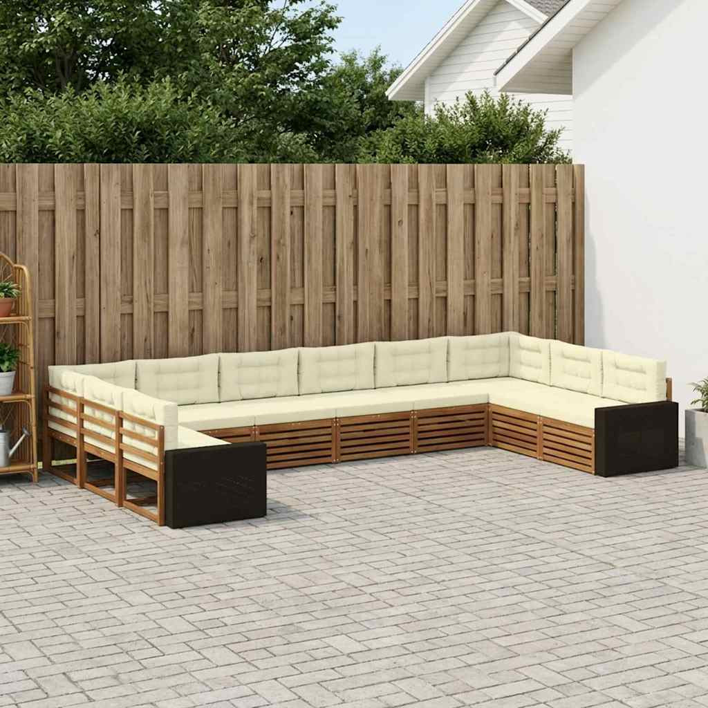 vidaXL Sofagarnituren mit Kissen 10 pcs Massivholz Akazie