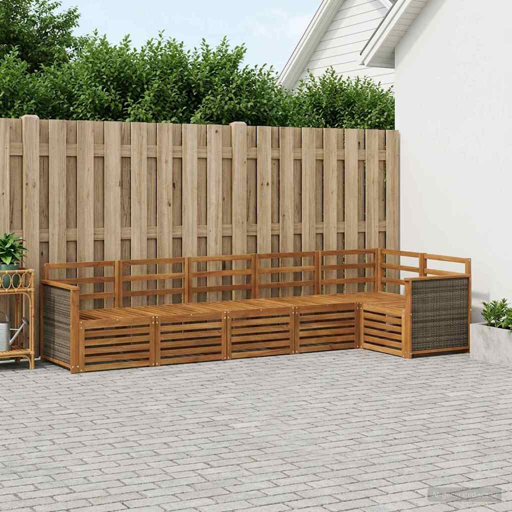 vidaXL Ecksofa Set 5 pcs Natur Massivholz Akazie