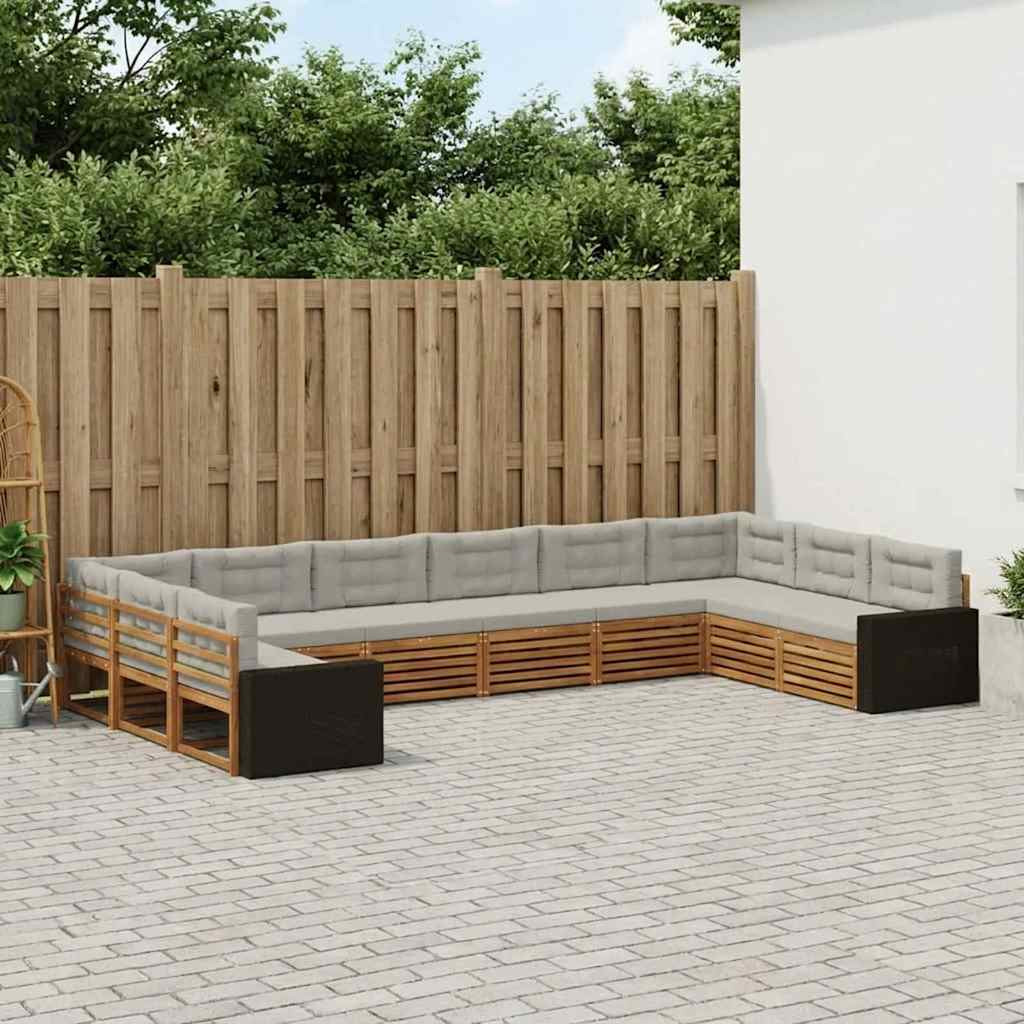 vidaXL Sofagarnituren mit Kissen 10 pcs Massivholz Akazie