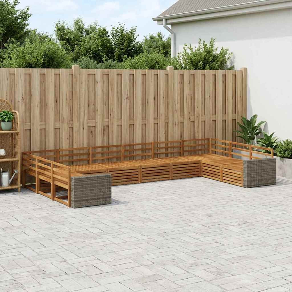 vidaXL Sofagarnituren 10 pcs Massivholz Akazie