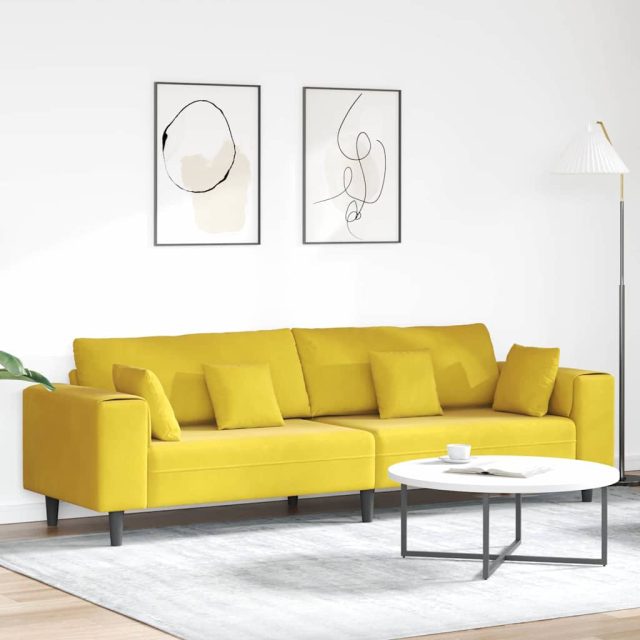 vidaXL Sofa Gelb 250 x 77 x 76 cm Samt