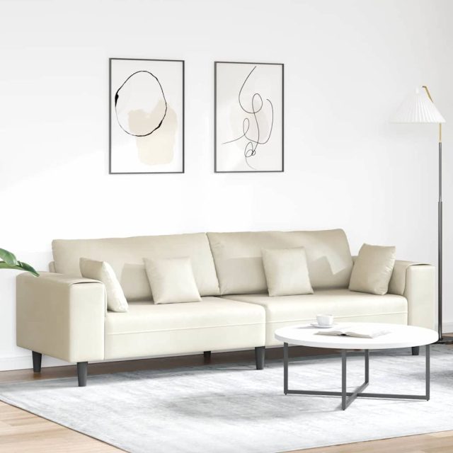 vidaXL Sofa Creme 250 x 77 x 76 cm Samt