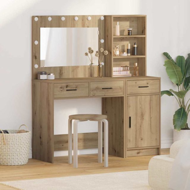 vidaXL Schminktisch 2 pcs Braun 78,5 x 41 x 135 cm Holzwerkstoff
