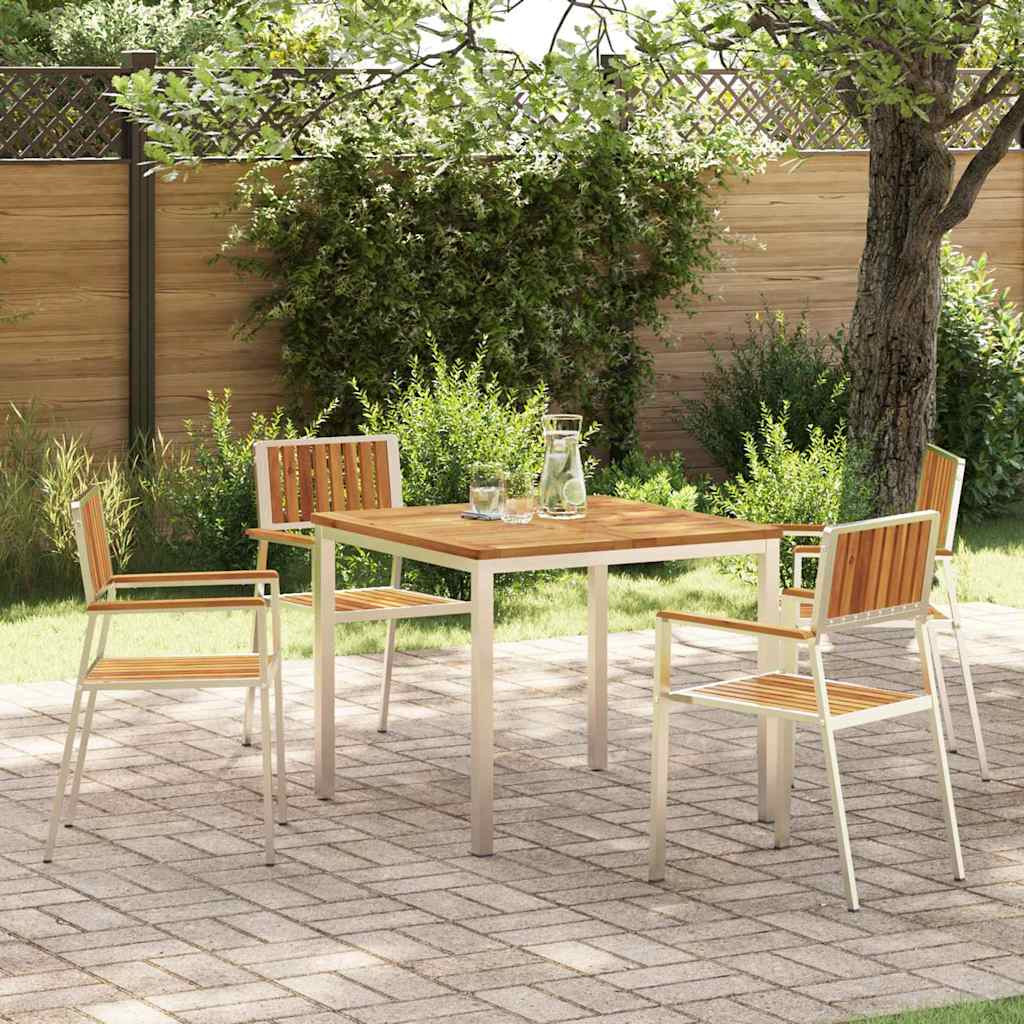 vidaXL Outdoortisch-Set 5 pcs Massives Akazienholz und Edelstahl