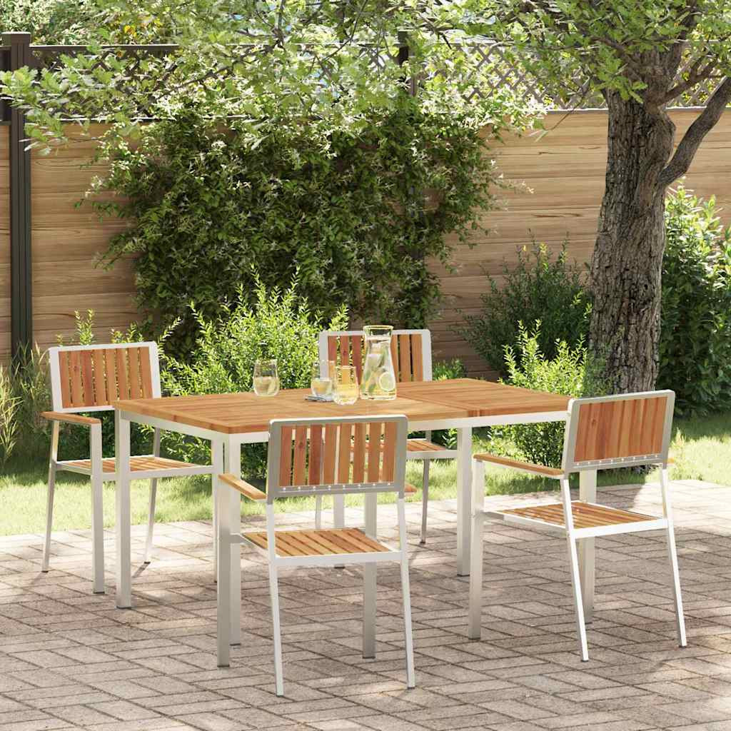 vidaXL Outdoortisch-Set 5 pcs Massives Akazienholz und Edelstahl