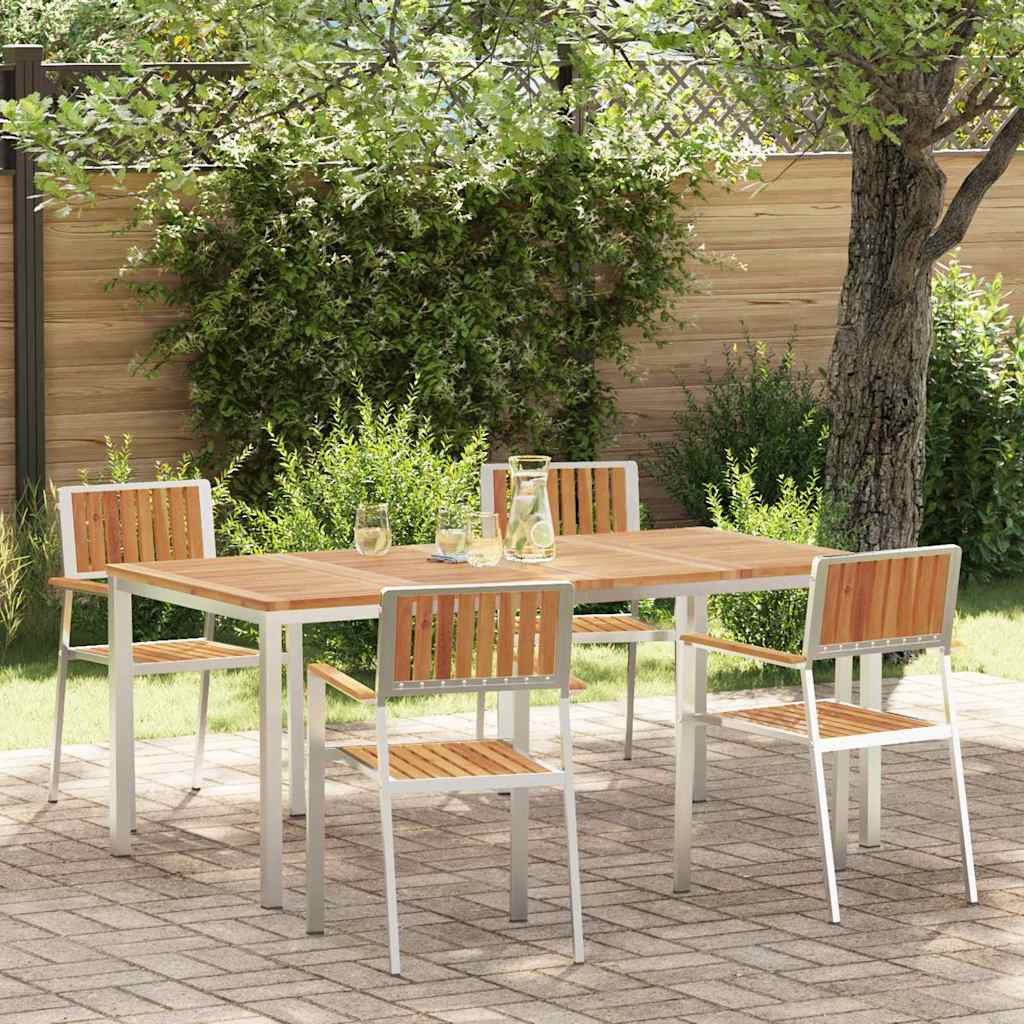 vidaXL Outdoortisch-Set 5 pcs Massives Akazienholz und Edelstahl
