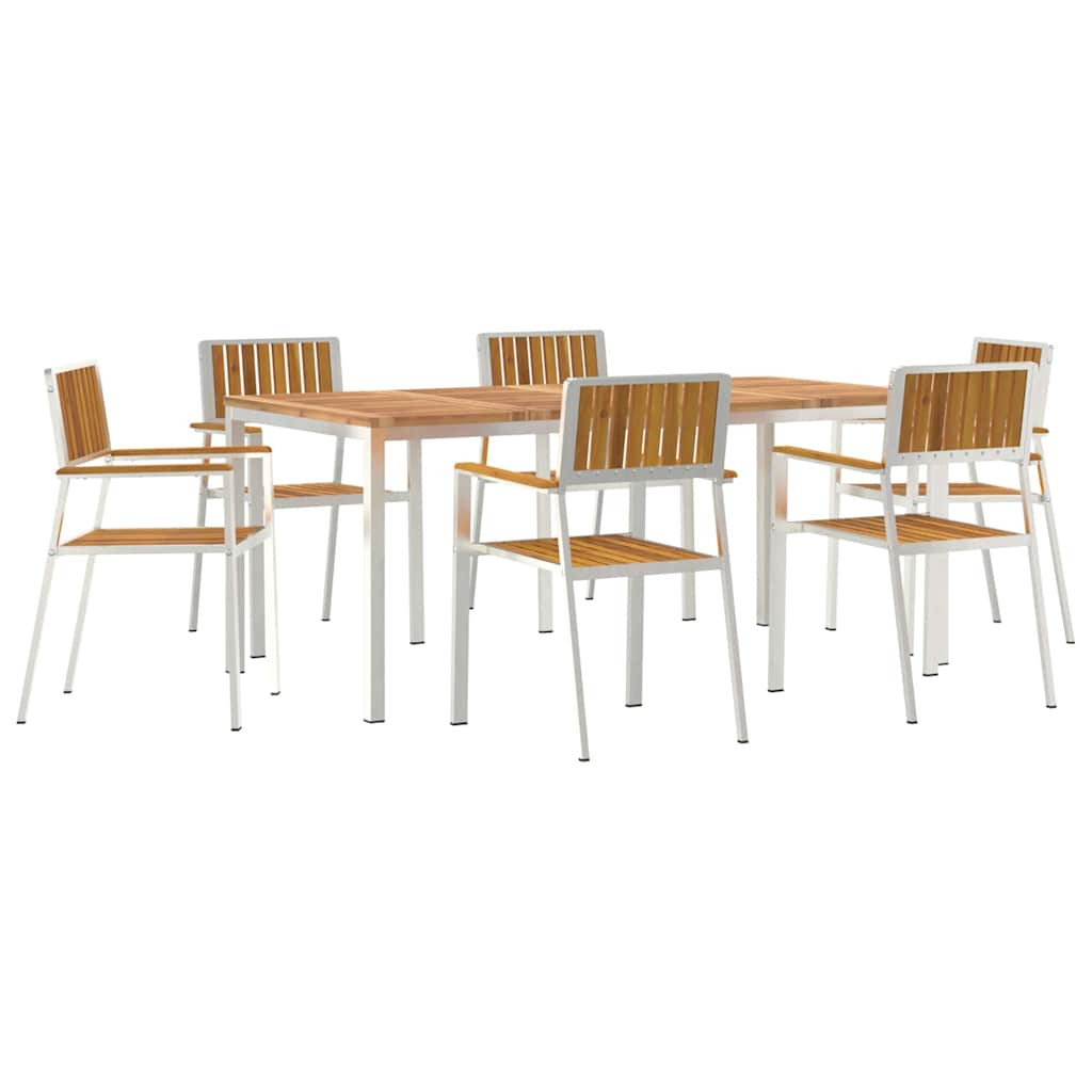 vidaXL Outdoortisch-Set 7 pcs Massives Akazienholz und Edelstahl