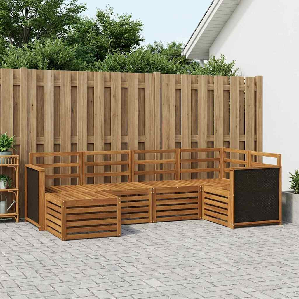 vidaXL Ecksofa Set 5 pcs Natur Massivholz Akazie