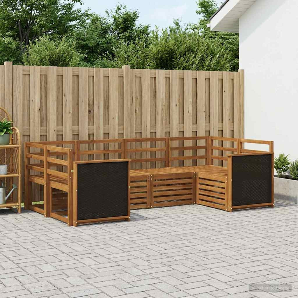 vidaXL Ecksofa Set 5 pcs Natur Massivholz Akazie