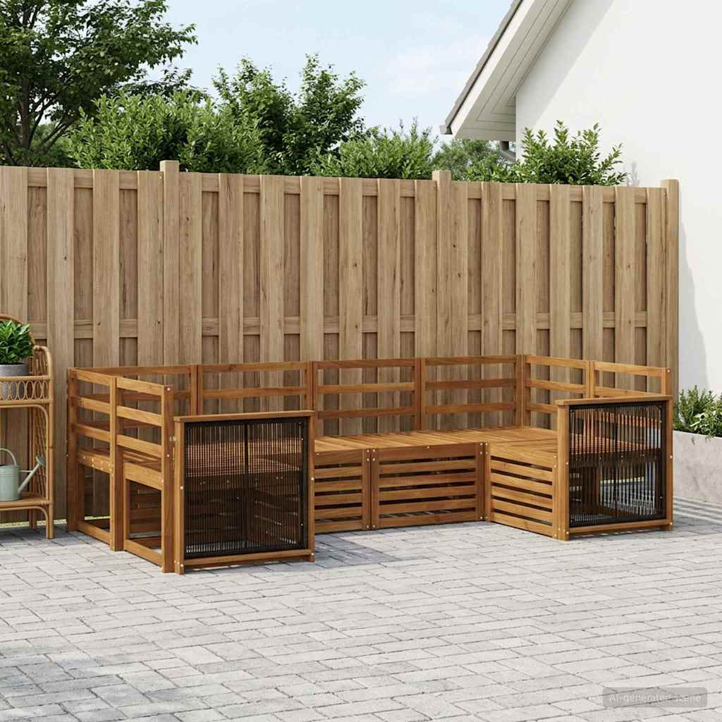 vidaXL Ecksofa Set 5 pcs Natur Massivholz Akazie