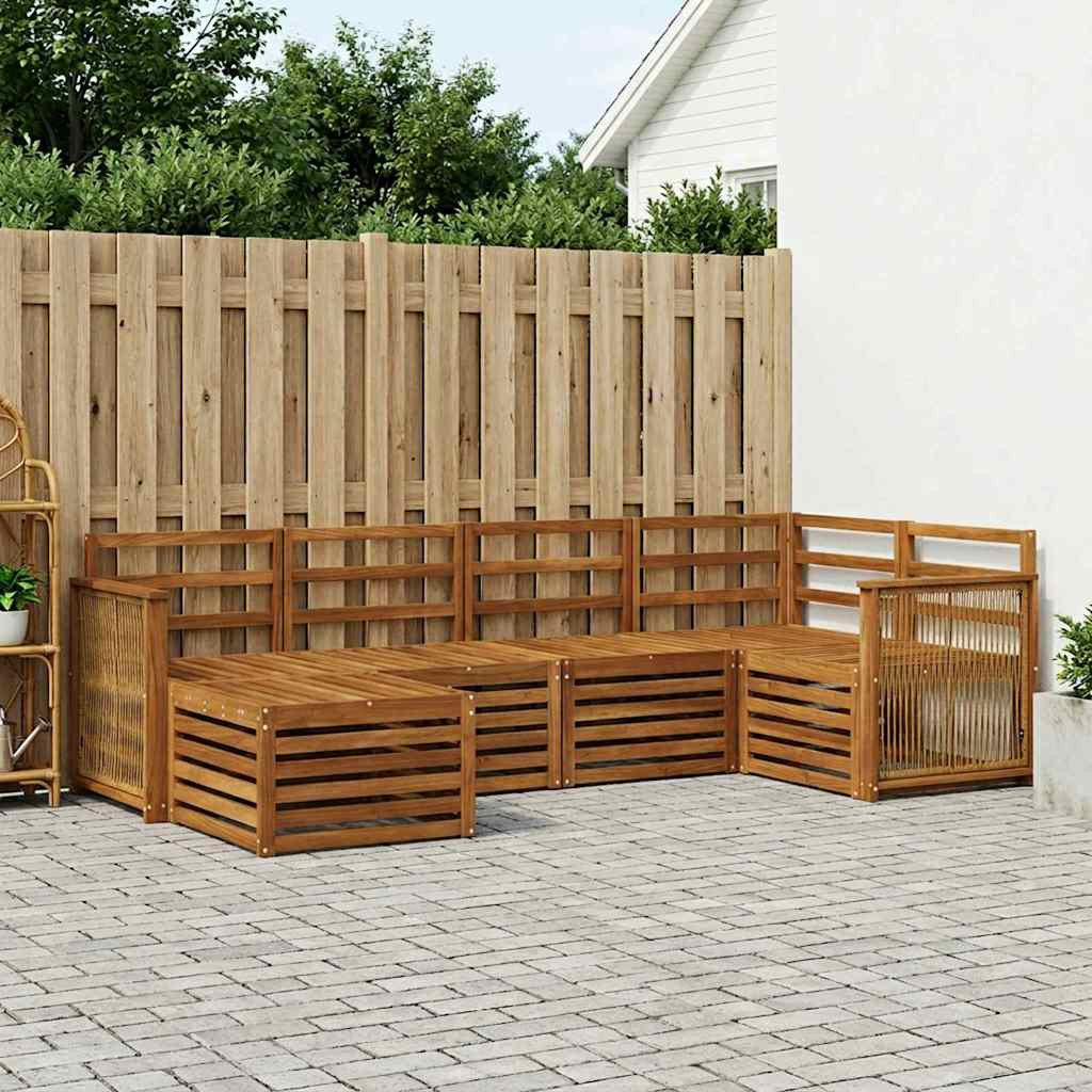 vidaXL Ecksofa Set 5 pcs Natur Massivholz Akazie