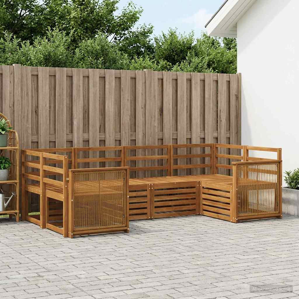 vidaXL Ecksofa Set 5 pcs Natur Massivholz Akazie