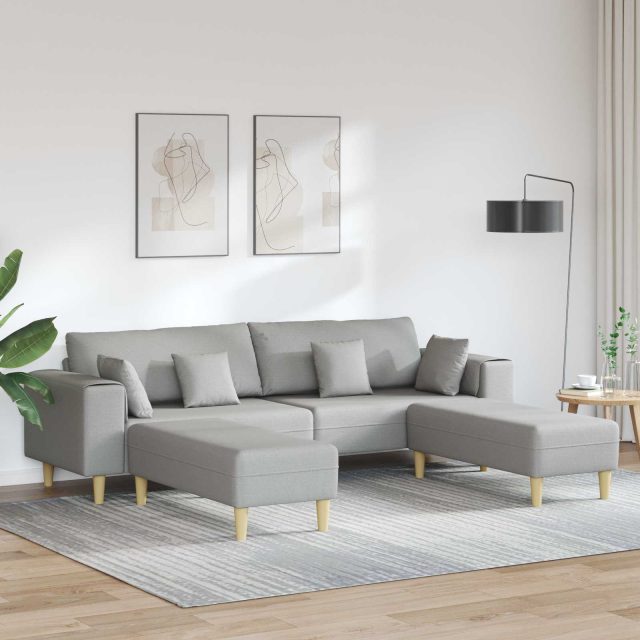vidaXL Sofa 3 pcs Wolkengrau 250 x 188 x 76 cm Stoff