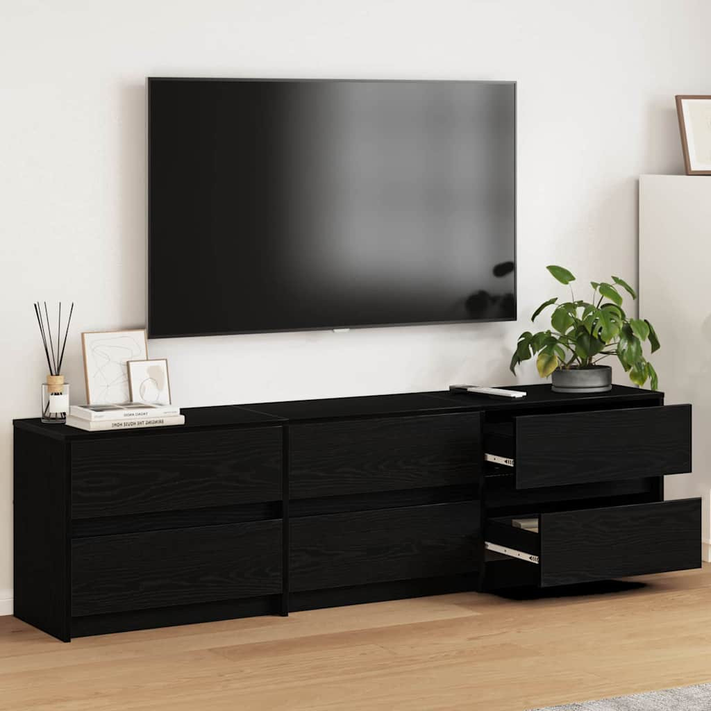 vidaXL TV-Einheiten 180 x 34 x 50 cm Schwarz Eichen-Optik