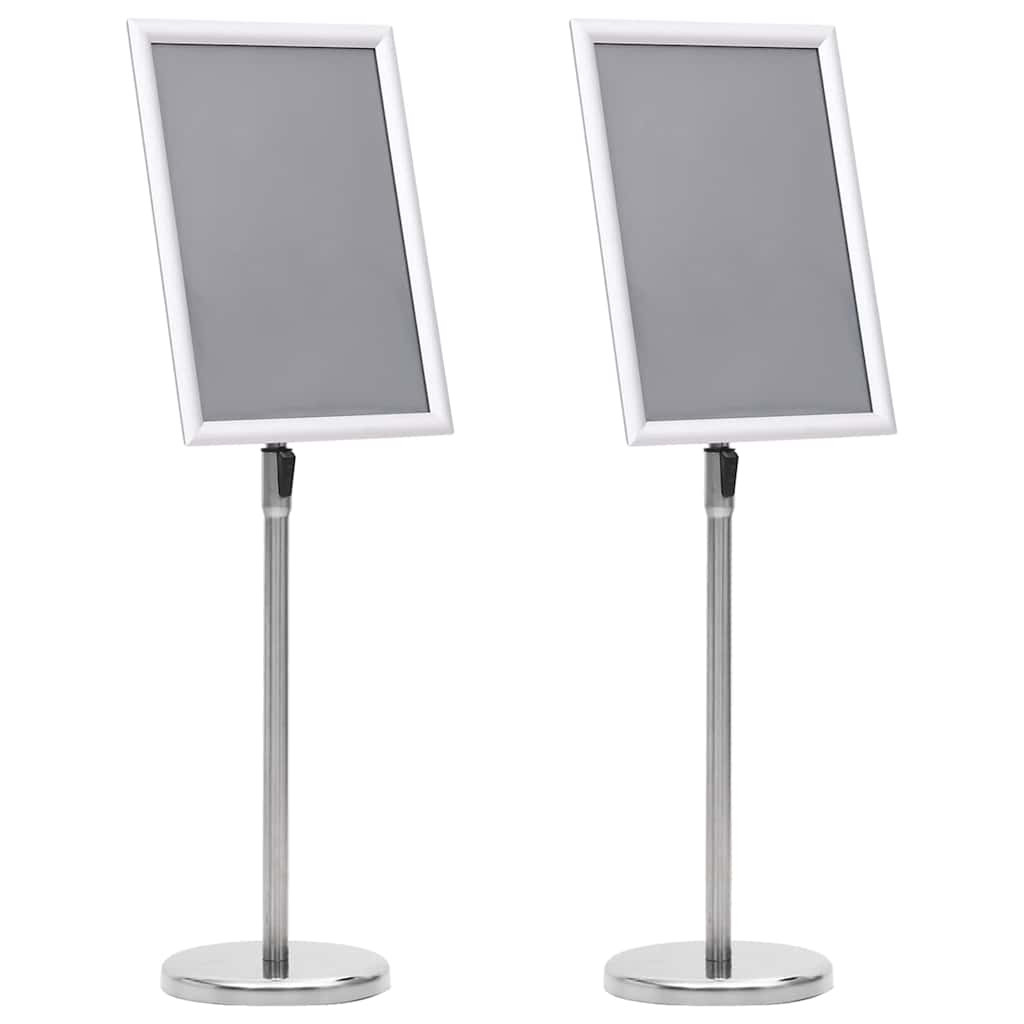 vidaXL Plakatständer 2 pcs Silber 45 x 32,7 x 108 cm Aluminium