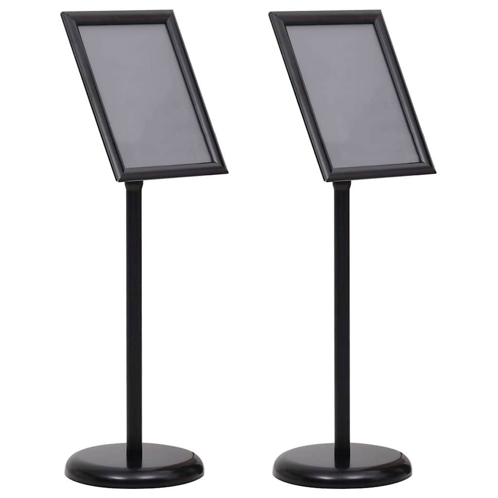 vidaXL Plakatständer 2 pcs Schwarz 32,7 x 24 x 108 cm Aluminium