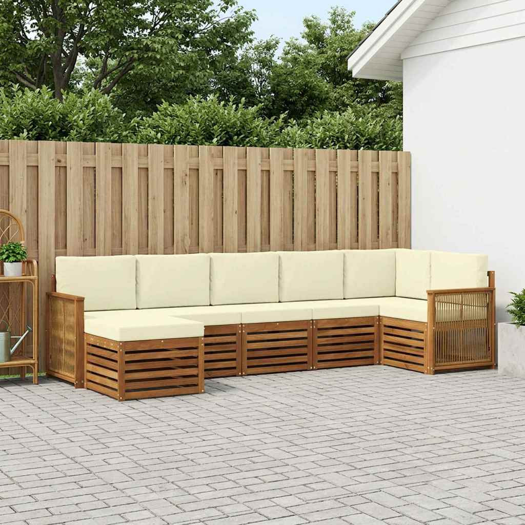 vidaXL Ecksofa Set mit Kissen 6 pcs Natur und Creme