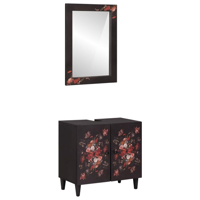 vidaXL Badezimmerschrank-Set Wandmontiert 2 pcs Massivholz Mango