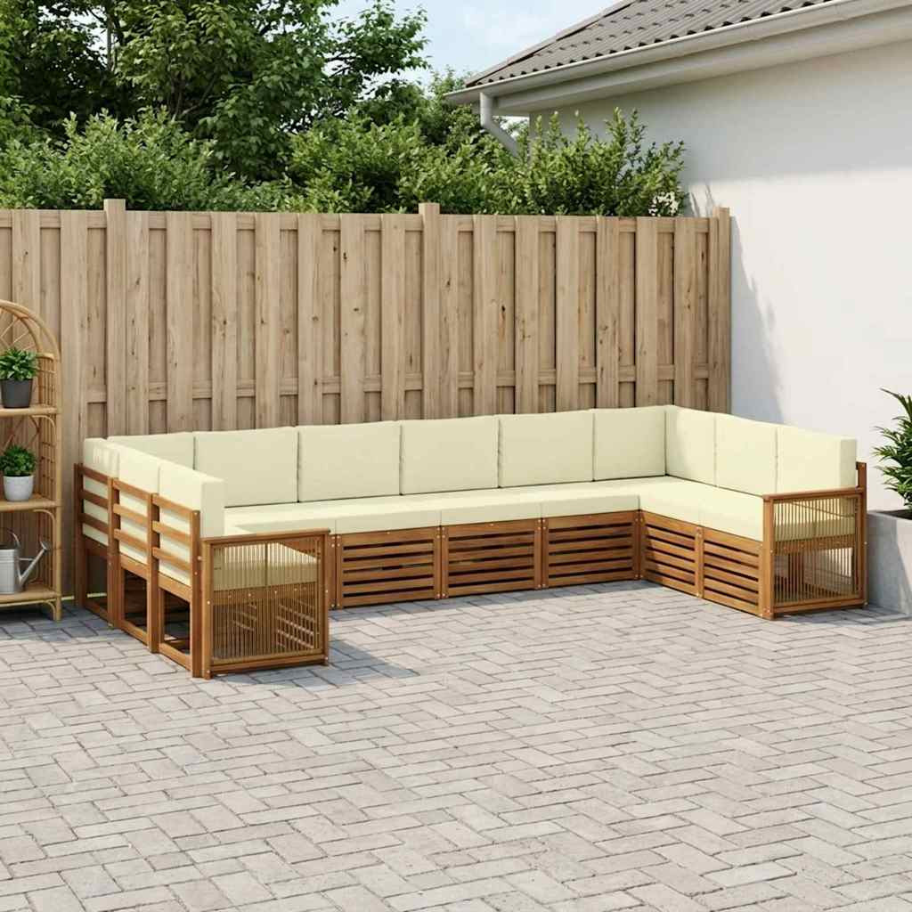 vidaXL Ecksofa Set mit Kissen 7 pcs Natur und Creme
