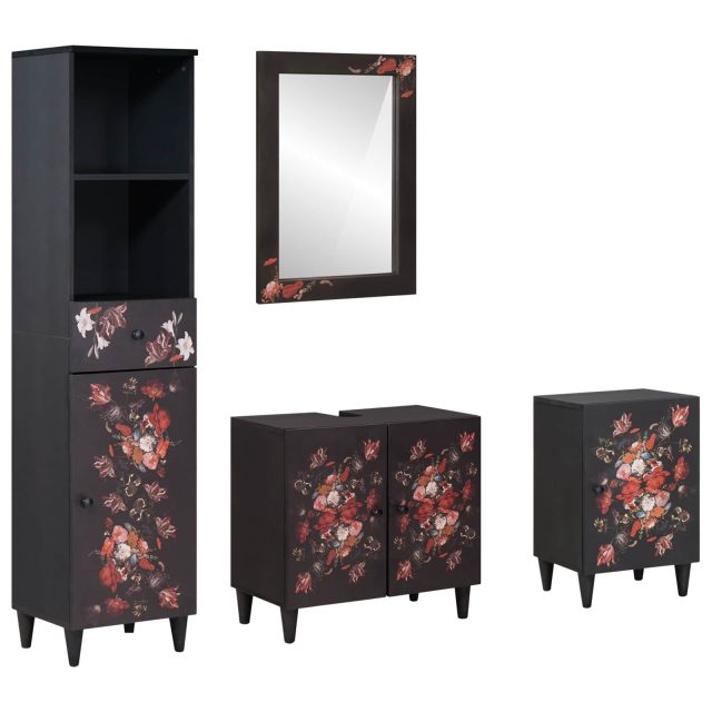 vidaXL Badezimmerschrank-Set mit Schubladen 4 pcs Massivholz Mango