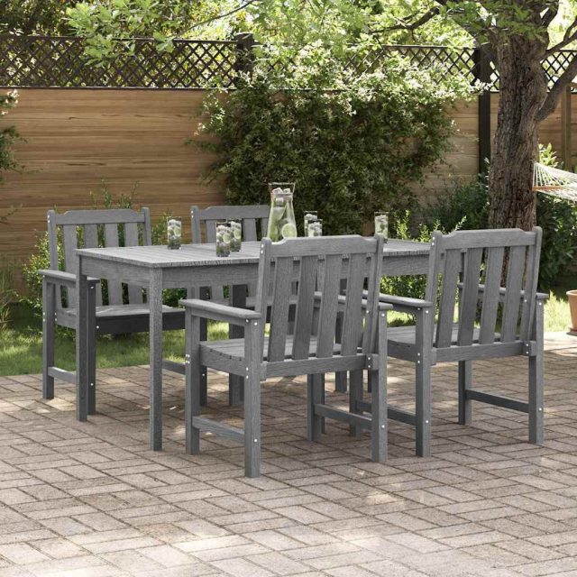 vidaXL Gartenstuhl 4 pcs Hellgrau 65,5 x 59 x 88 cm Polyethylen