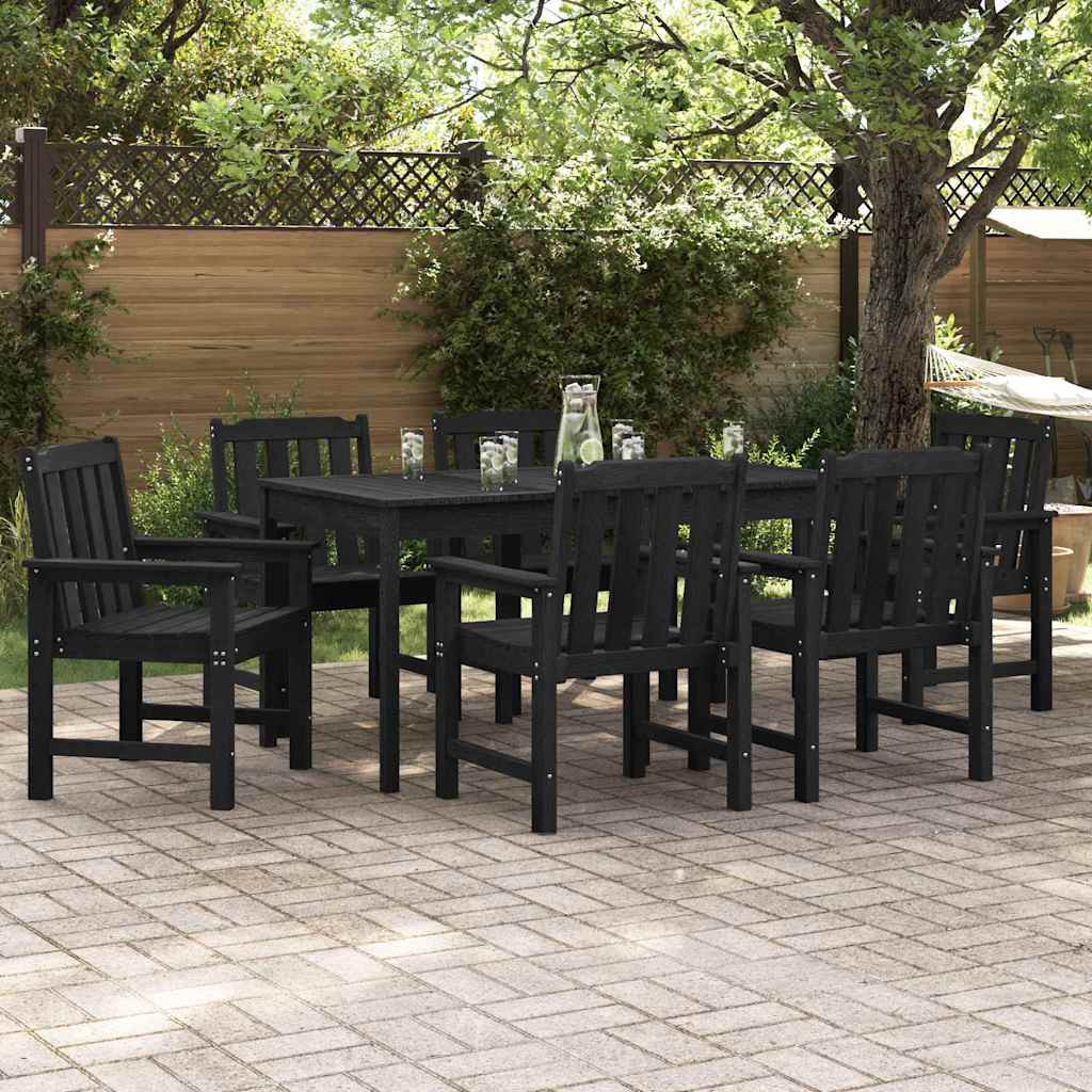 vidaXL Gartenstuhl 6 pcs Schwarz 65,5 x 59 x 88 cm Polyethylen