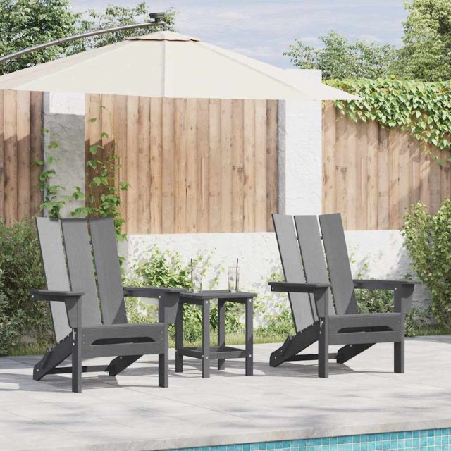 vidaXL Gartenstuhl 2 pcs Hellgrau 80,5 x 74,5 x 92 cm Polyethylen
