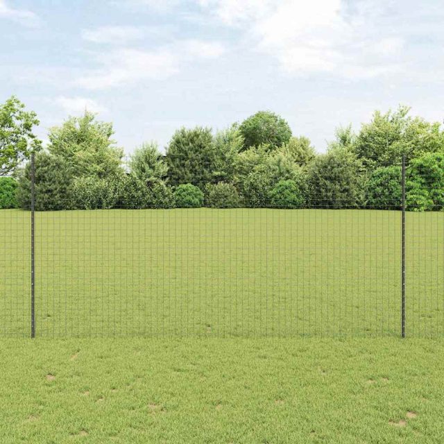 vidaXL Eingebetteter Zaunpfosten 22 stk. Grau 200 cm