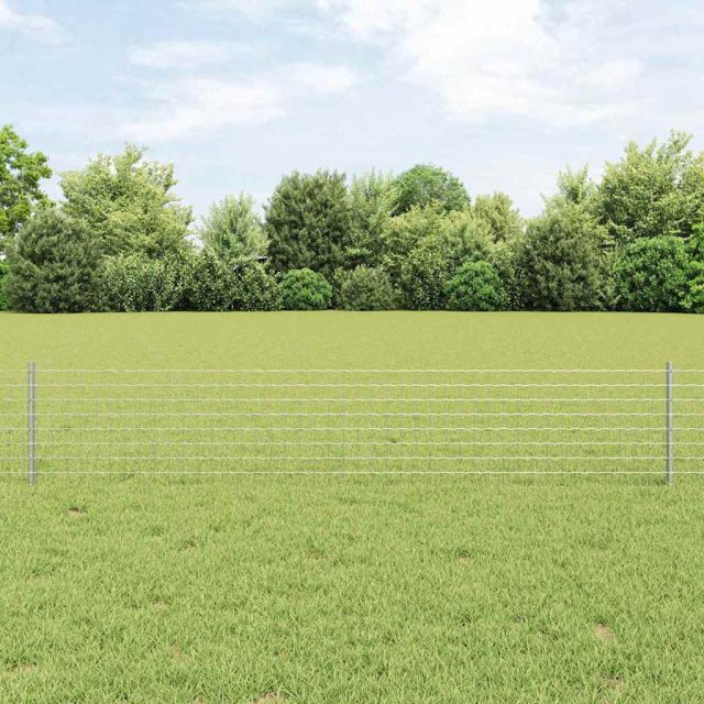 vidaXL Eingebetteter Zaunpfosten 22 stk. Silber 80 cm