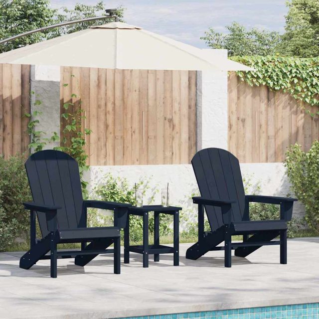 vidaXL Gartenstuhl 2 pcs Marineblau 82 x 74 x 92 cm Polyethylen