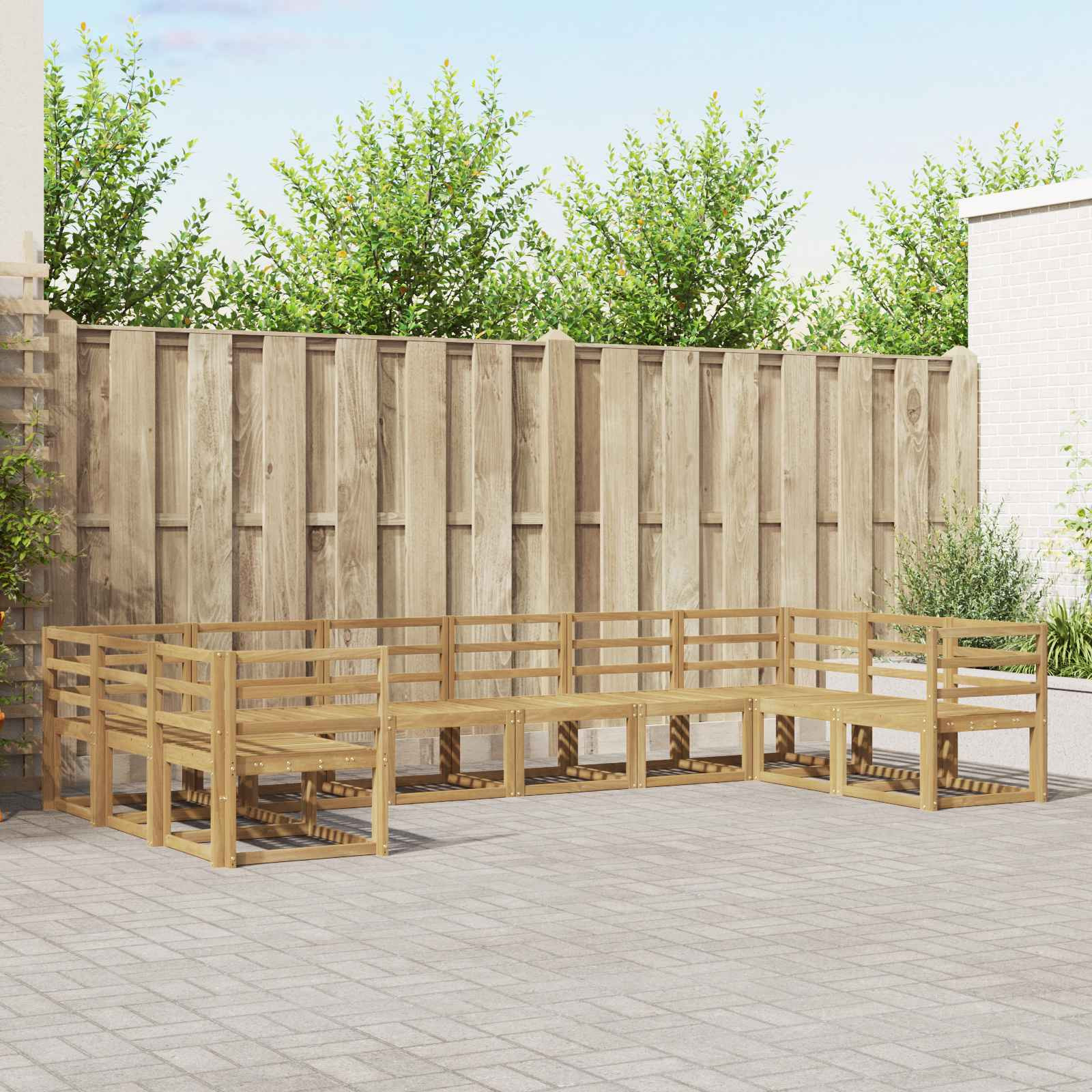 vidaXL Outdoor-Sofagarnitur 10 pcs Weiß Massivholz Akazie