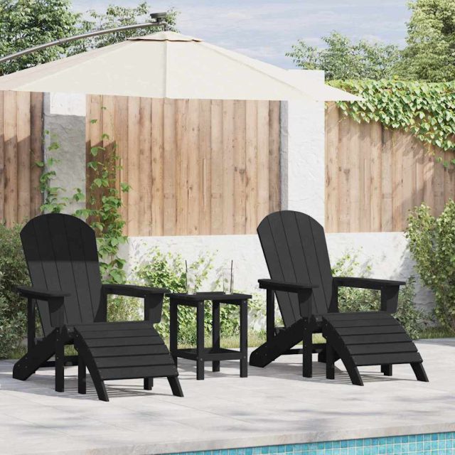 vidaXL Gartenstuhl 2 pcs Schwarz 83 x 74 x 92 cm Polyethylen