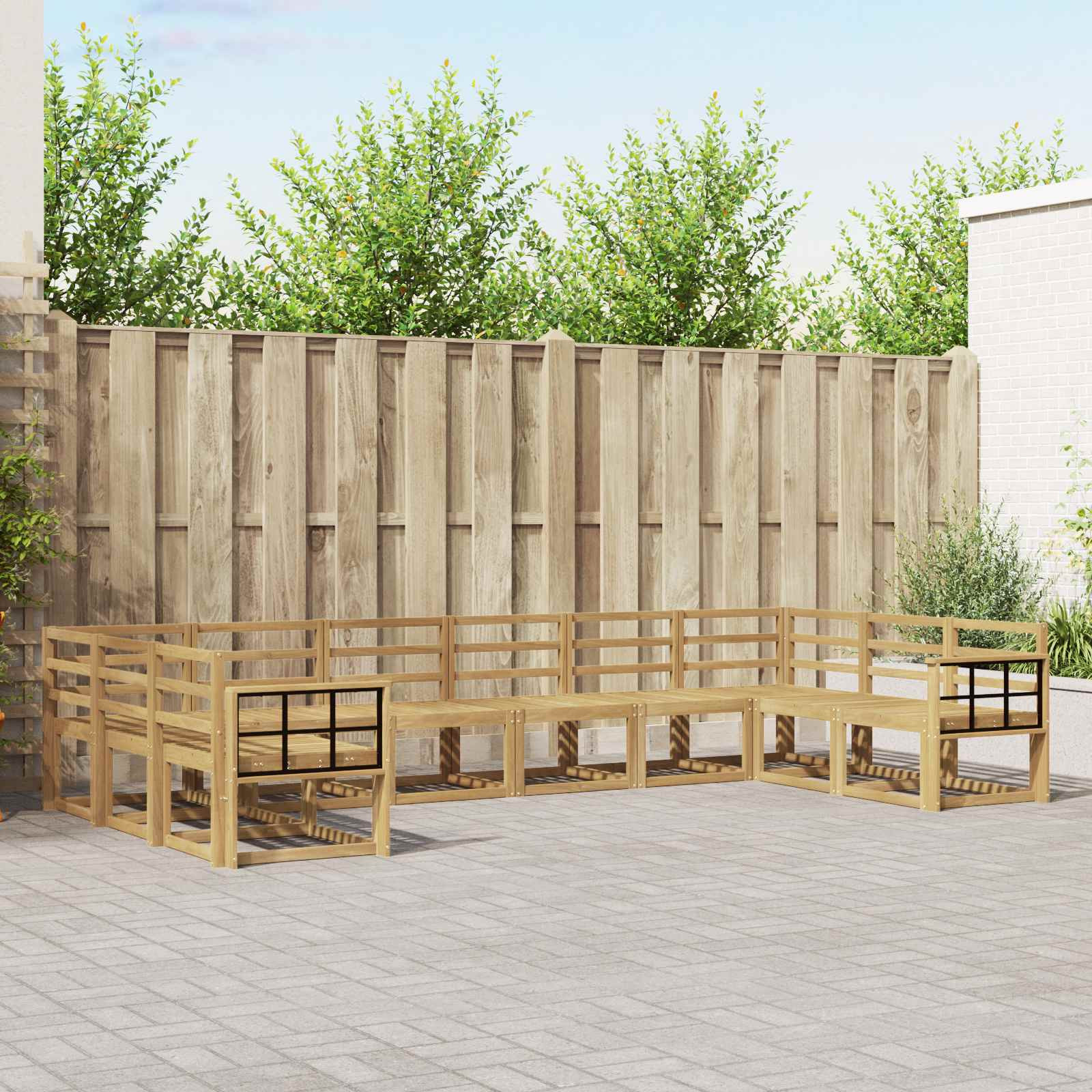 vidaXL Outdoor-Sofagarnitur 10 pcs Weiß Massivholz Akazie