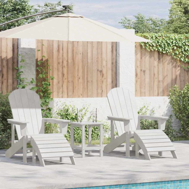 vidaXL Gartenstuhl 3 pcs Weiß Polyethylen