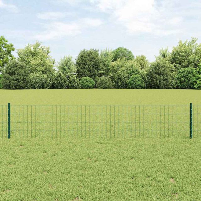 vidaXL Euro-Zaun mit Pfosten 10 x 0,4 m PVC-beschichteter Stahl Grün