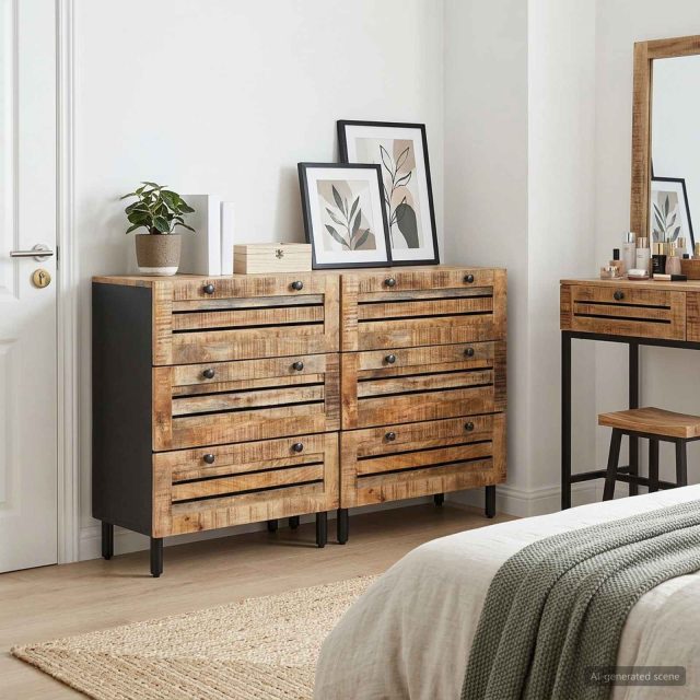 vidaXL Stauraumschränke 2 Stk. 120 x 33 x 75 cm Massivholz Mango