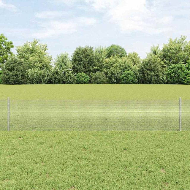 vidaXL Geschweißter Drahtzaun mit Pfosten 10 x 0,4 m Verzinkter Stahl
