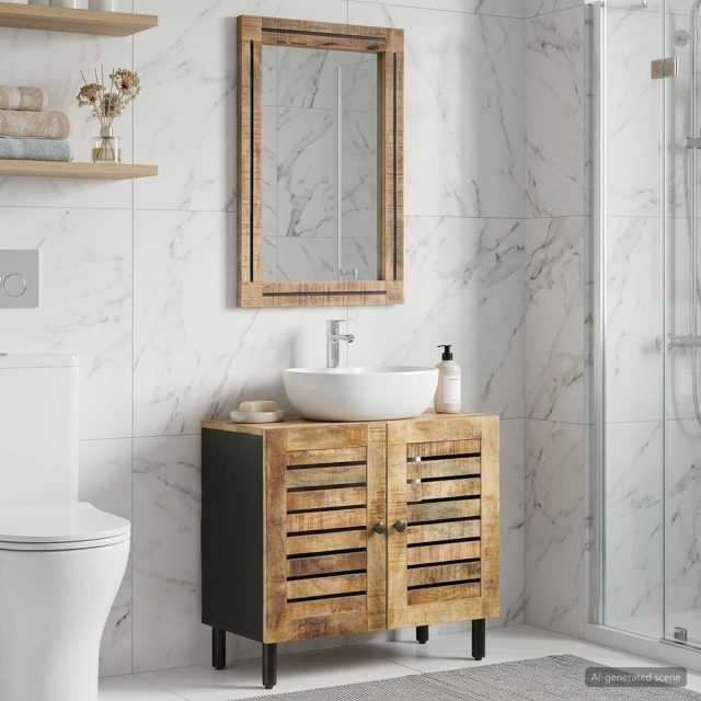 vidaXL Badezimmerschrank-Set 2 Stk. Natur 62 x 33 x 58 cm