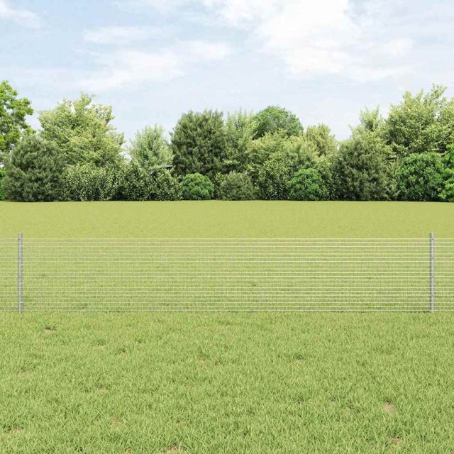vidaXL Geschweißter Drahtzaun mit Pfosten 10 x 0,4 m Verzinkter Stahl