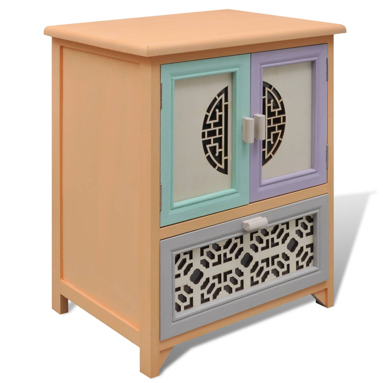 vidaXL Seitenschrank Mehrfarbig 46 x 34 x 55,5 cm Paulownia-Holz