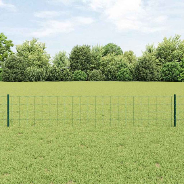 vidaXL Euro-Zaun mit Pfosten 10 x 0,4 m PVC-beschichteter Stahl Grün