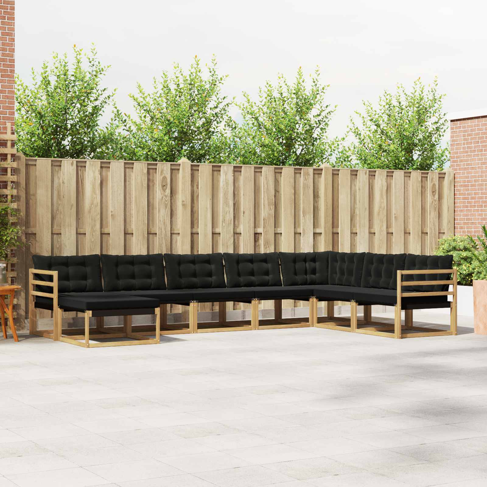 vidaXL Outdoor-Sofagarnitur mit Kissen 8 pcs Weiß und Schwarz