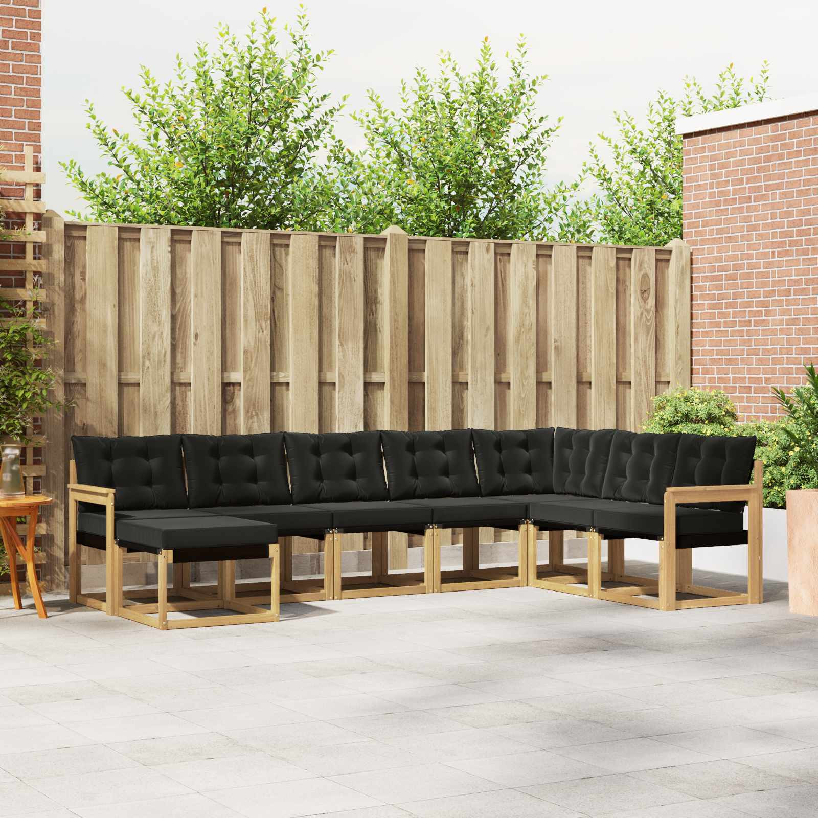 vidaXL Outdoor-Sofagarnitur mit Kissen 8 pcs Weiß und Schwarz