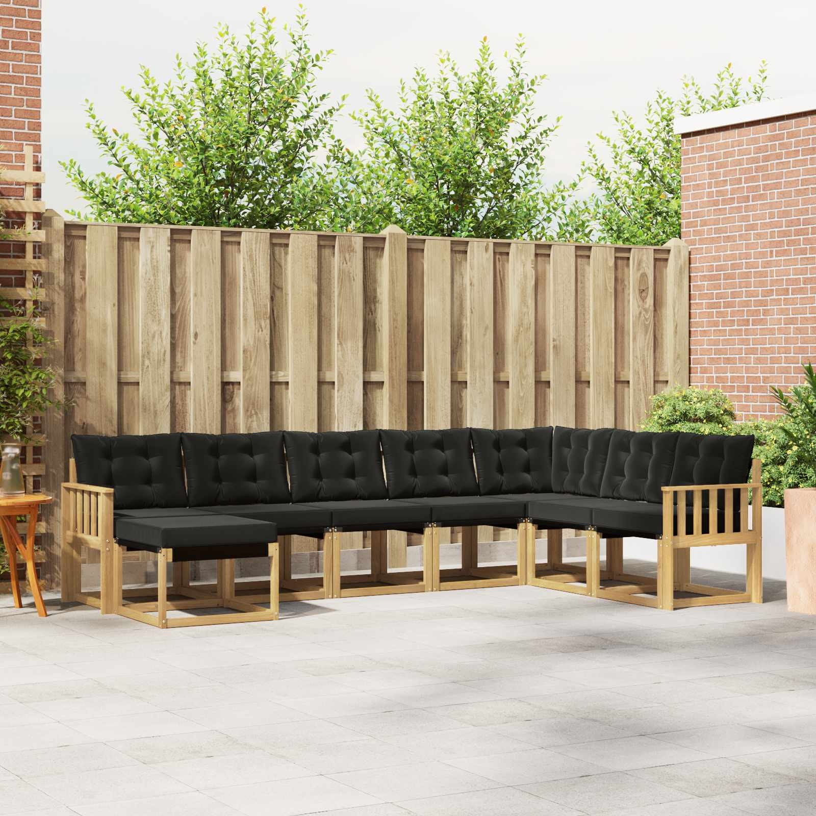 vidaXL Outdoor-Sofagarnitur mit Kissen 8 pcs Weiß und Schwarz
