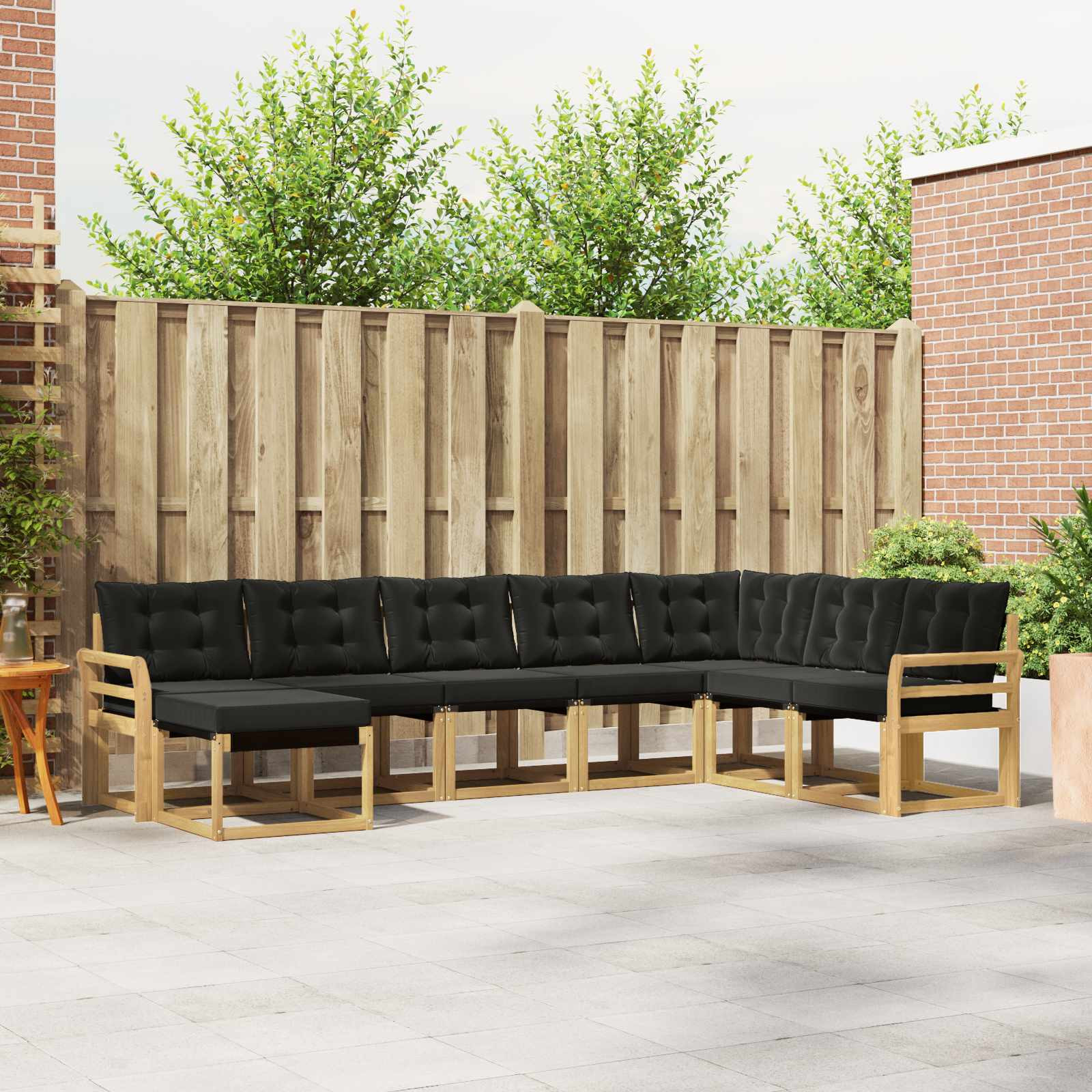 vidaXL Outdoor-Sofagarnitur mit Kissen 8 pcs Weiß und Schwarz